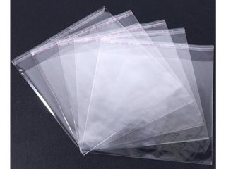 100 Clear Self-Adhesive Seal Plastic Bags 31x35cm