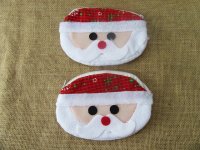 12Pcs Plush Chirstmas Santa Claus Xmas Coin Purse Wallet