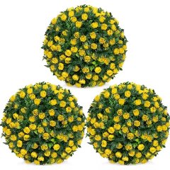 1X Artificial Yellow Topiary Boxwood Ball Wedding Decor 20cm