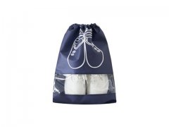 2Pkts x 5Pcs Navy Blue Portable Dustproof Laundry Shoe Bag Stora