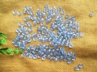 500g Transparent Blue Barrel Pony Beads Loose Bead 8mm (image for) 500g Transparent Blue Barrel Pony Beads Loose Bead 8mm