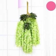 (image for) 12Pc Green Artificial Silk Hanging Flower Garland Vine Wisteria