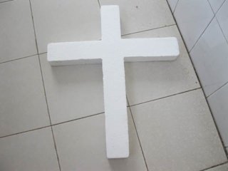 1X Styrofoam Foam Cross Decoration Craft DIY 69cm Long