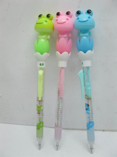 36Pcs Automatic Ball Point Pens w/Cute Frog on Top Mixed - Click Image to Close
