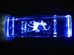 (image for) 4X 3D Etched Sagittarius Crystal Art Ornament Figurine