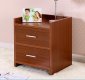 1X New Coffee Bedside Cabinet - 2 Drawer 45x38x35cm