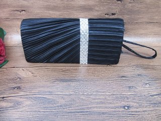 1X Elegant Black Evening Shoulder Bag Envelope Handbag Clutch
