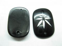 100 Bulk Black Cannabis Leaf Beads w/2-Hole Jewellery Finding 100 Bulk Black Cannabis Leaf Beads w/2-Hole Jewellery Finding