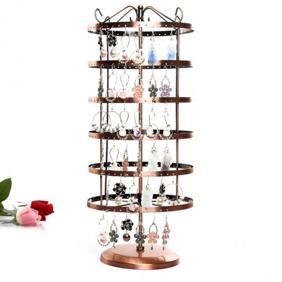1X Copper Revolving 6-Layer Earring Display Rack-144 pairs - Click Image to Close