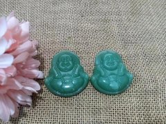 (image for) 6Pcs Jade Lucky Buddha Glass Pendant Healing Fengshui Beads