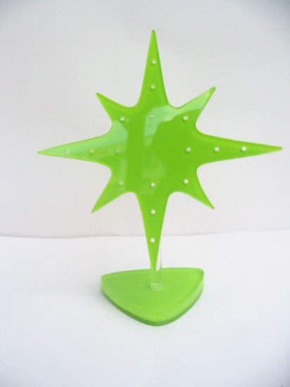 1X Green FIREWORK Earring Display Stand Holds 8prs - Click Image to Close