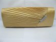 (image for) 1Pc Golden Satin Stripe Evening Handbag Wedding Clutch Bag Leaf