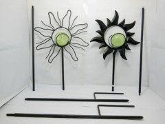 (image for) 1Set X 2pcs Iron Art Sunburst Garden Decor Stake w/ Glow In Dark