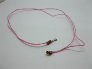 95 Pink 2-String Waxen Strings For Necklace Copper Clasp