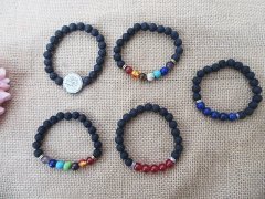 (image for) 5Pcs New Black Gemstones Yoga Healing Energy Bracelet