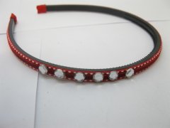 (image for) 1Pc Red Hair Bands Hairbands W/Rhinestone