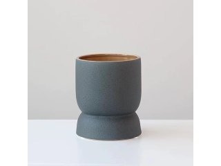 1Pc Matte Gray Ceramic Vase Vintage Style Flower Pot (image for) 1Pc Matte Gray Ceramic Vase Vintage Style Flower Pot