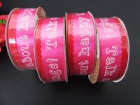 12Rolls X 6M Satin Ribbon "Talk About Happy Things" 25mm Wide