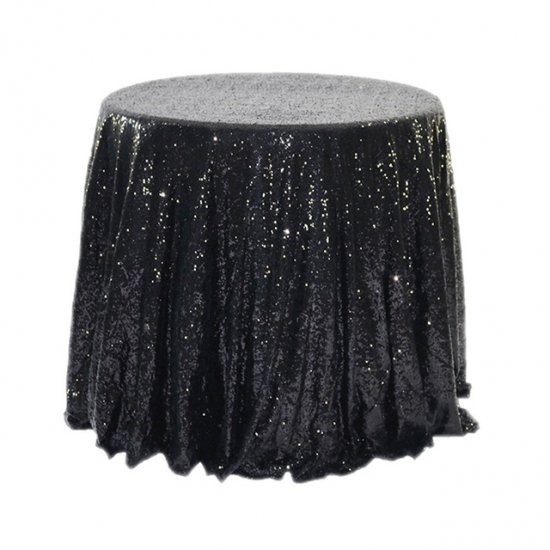 1Pc Black Sequin Table Cloth Cover Backdrop Wedding Party - Click Image to Close
