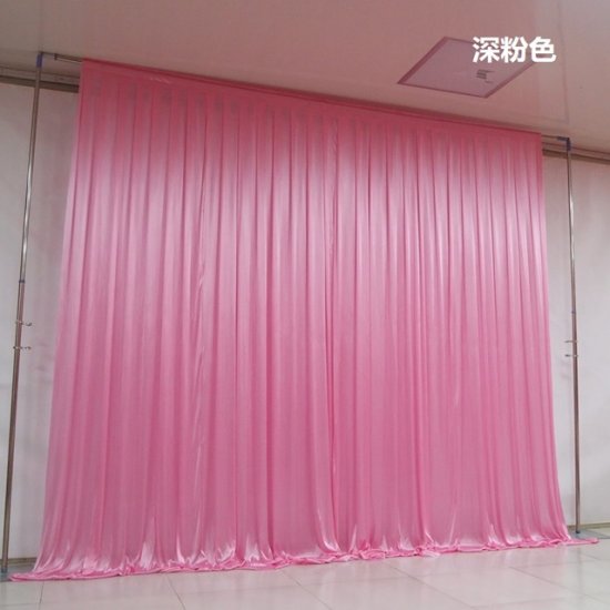 1X Pink Silk Cloth Wedding Party Backdrop Curtain Drapes - Click Image to Close