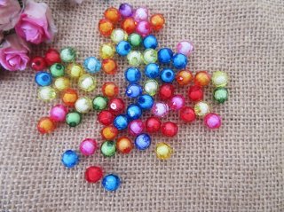 1140Pcs Faceted Round Beads Jewellery Findings 8mm Mixed Color