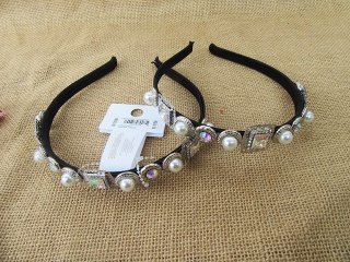 1Pc Fashion Black Beaded Headbands Hair Band Hair Loop 10mm