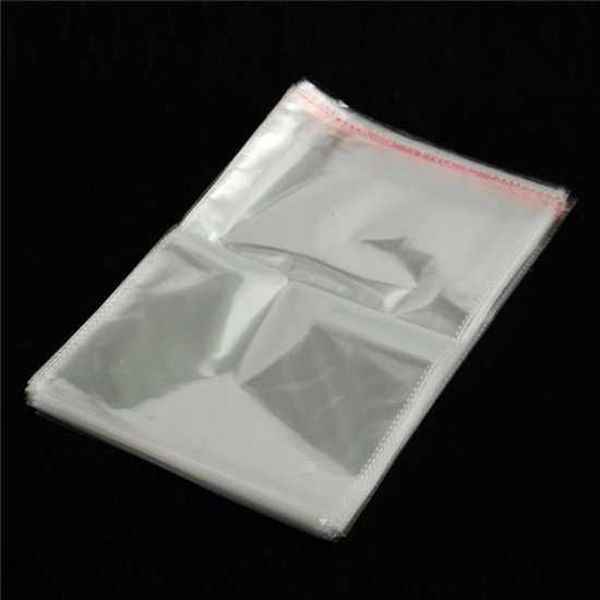 400 Clear Self-Adhesive Seal Plastic Bag 24x16cm - Click Image to Close