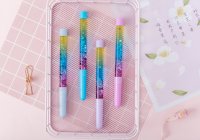 10X Fairy Wand Stick Black Gel Ink Pen Glitter Crystal Pens