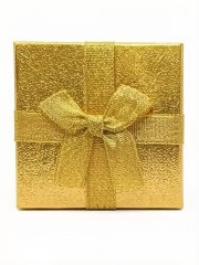 (image for) 10Pcs Shiny Golden Ring Necklace Earring Boxes w/Bow 85x85mm Jewelry Gift Box