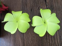 12Pcs Light Green Frangipani Hair Clips 95mm Dia.