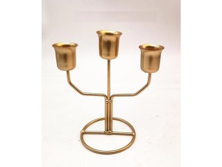 1Pc Golden Ins Minimalist Candlestick 3-Head Random Design (image for) 1Pc Golden Ins Minimalist Candlestick 3-Head Random Design