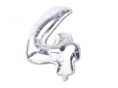 12X Silver Numbers 4 Air-Filled Foil Balloons Party Decor