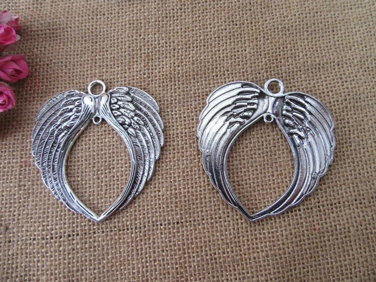 10Pcs New Jumbo Angel Wings Beads Charms Pendants Jewellery - Click Image to Close