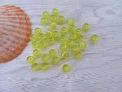 (image for) 2100 Transparent Clear Yellow Barrel Pony Beads 6x8mm