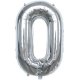 6Pcs Silver Numbers 0 Air-Filled Foil Balloons Party Decor