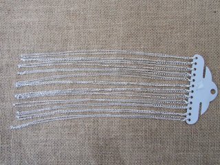 5Sheets X 12 Silver Color Cable Chains Necklace 47cm long