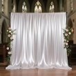 1Set of 2Pcs Satin Backdrop Curtain Drapes for Wedding Party Decoration (image for) 1Set of 2Pcs Satin Backdrop Curtain Drapes for Wedding Party Decoration
