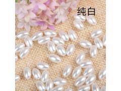 (image for) 250g (1180Pcs) White Faux Rice Simulate Pearl Beads Loose Beads 6x12mm