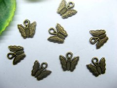 (image for) 200 Copper Butterfly Pendant Jewelry Charm Finding