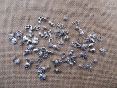400Grams Antique Silver Alloy Metal Pendants Charms Assorted