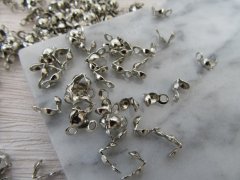 2500 Nickle Plated Bead Tips Charlotte Crimps Finding