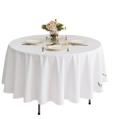 (image for) 1Pc 200cm Round Tablecloth Washable Table Cover Dining Party