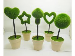 (image for) 10 Artificial Foam Moss Plant with Pot Decoration Mixed
