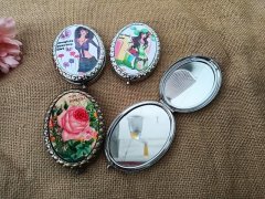 4Pcs Retro Oval Double Sided Make-up Pocket Mirror Travel Mirror 4Pcs Retro Oval Double Sided Make-up Pocket Mirror Travel Mirror