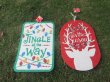 16Pcs MDF Shiny Christmas Door Hanging Sign Assorted