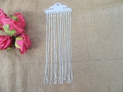 (image for) 5Sheets X 12 Silver Color Box Chain Necklace 50cm long