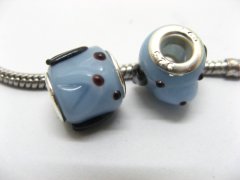 50 Blue Dog Murano Glass European Beads be-g416 50 Blue Dog Murano Glass European Beads be-g416
