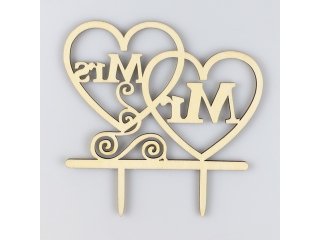 1Pc Mr & Mrs Insert Cake Topper Decoration Wedding Party Supplie (image for) 1Pc Mr & Mrs Insert Cake Topper Decoration Wedding Party Supplie
