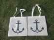 12Pcs New Non-woven White Anchor Shopping Bag Tote Bag