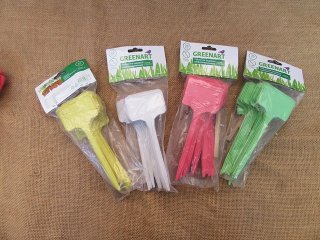 4Sheets x 20Pcs Plastic Garden Tags T-type Plant Labels Seeding